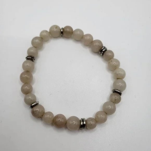 Agate Stretch Bracelet Set with Lucky Elephant Charm: - Picture 4 of 10